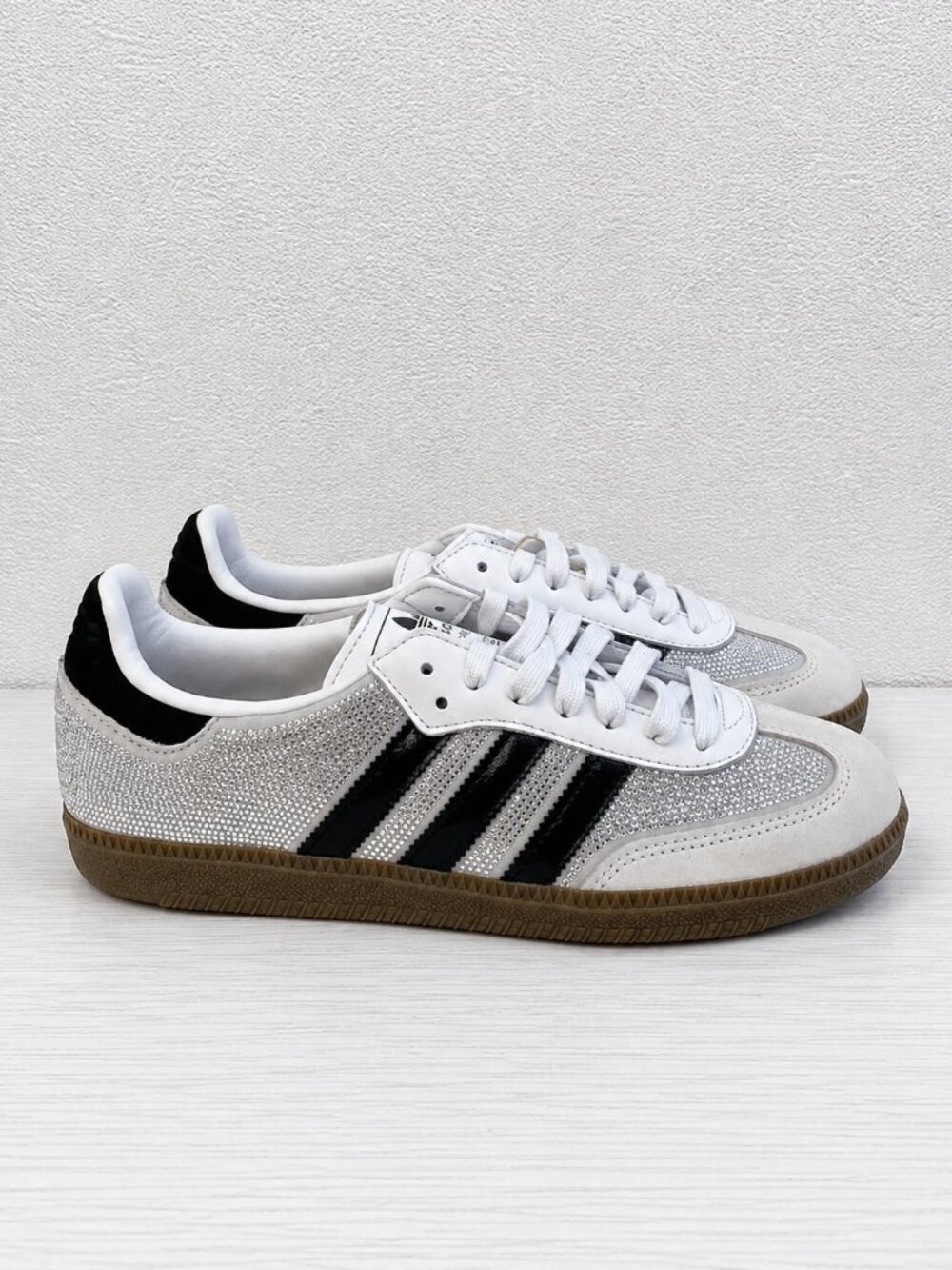 Adidas Samba OG Rhinestone Sneakers White/Silver Women’s Size 9